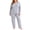 Gray, variant on Womens Thermal Set,Plus Size Loungewear Sleepwear,2 Piece Crew Neck Top and Long Pant,Basic Warm Winter Pajamas