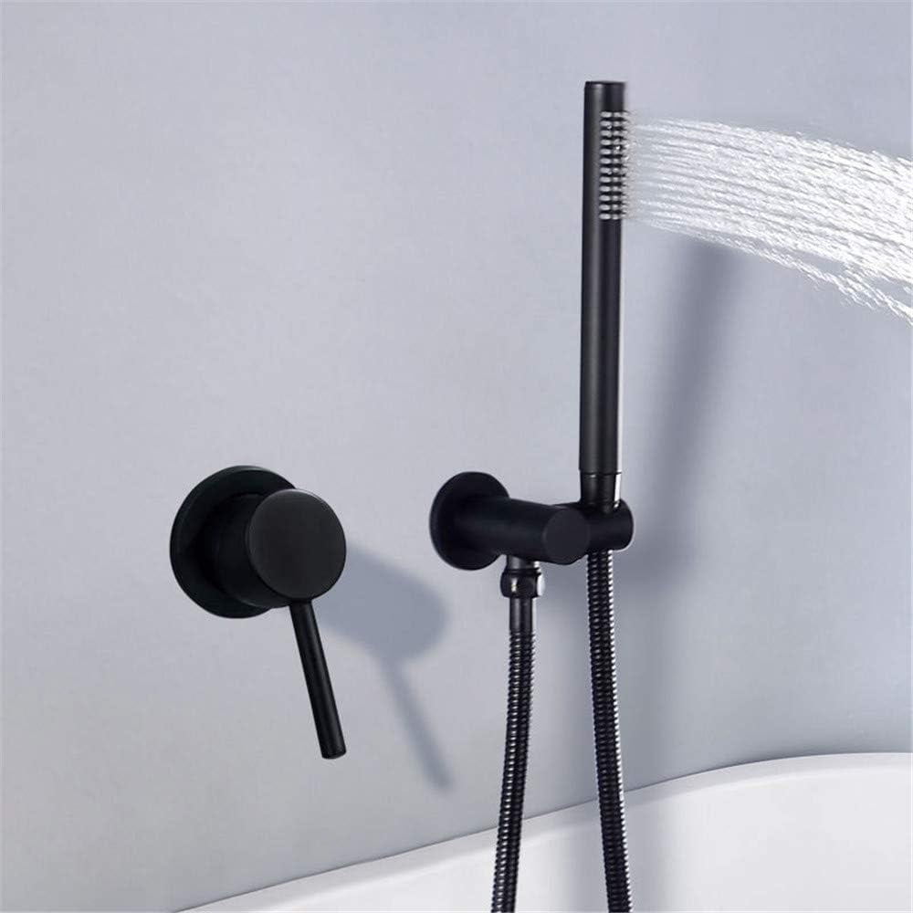 Brass Bathtub Faucet with Handheld Shower Fixed Shower Hot and Cold Water Mixer Faucet Set Wall Mounted Tub Taps,Brushedgold