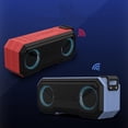 thumbnail image 4 of Altavoces Bluetooth 5,0, Inalámbrico, Graves s ​​portátiles para , Luces Multicolores, de Reproducción, IPX7 a - rojo Sunnimix Altavoces Bluetooth, 4 of 8