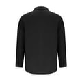 thumbnail image 5 of Mens Waffle Button Down Shirts Casual Fashion Loose Long Sleeve Lapel Dress Shirt Classic Regular Fit Blouses Tops Black XL, 5 of 6