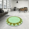 thumbnail image 4 of Ahgly Company Tapis Rond Lavable en Machine Intérieur Transitionnel Vert Menthe, 5 Pieds Rond, 4 of 7