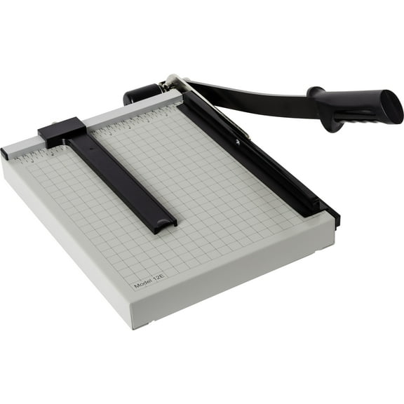 Dahle Vantage 12e Paper Trimmer, 12" Cut, 15 Sheet Max, Metal Base w/Adjustable Guide, Paper Cutter