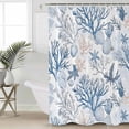 thumbnail image 4 of Shower Curtains Sets for Bathroom Decor Blue Coral Shell StarfishWaterproof Bathroom Curtain with Hooks,Summer Marine Lifefor Bathroom Decor,36x72IN, 4 of 7