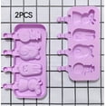 thumbnail image 4 of Molde de silicona rectangular creativo de 4 cavidades: formas de cerdo, conejo, oso y muñeco de nieve, perfecto for hacer paletas heladas y helados de verano, 4 of 5