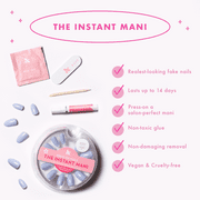 Olive & June Instant Mani Round Extra Short Press-On Nails, Lavender Shimmer, 42 Pieces