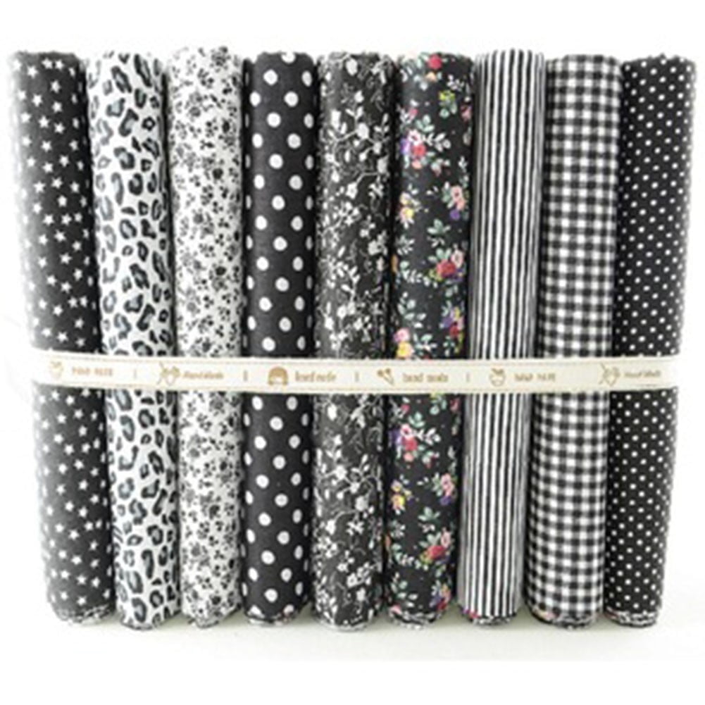 8pcs Pure Cotton Printed Gray Series Floral Fabric Diy Handmade Patch Sewing Set