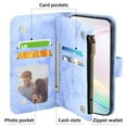 thumbnail image 2 of Asuwish Compatible with Motorola Moto Edge 50 Fusion Wallet Case Lanyard Leather Flip Card Holder Stand Wrist Strap Cell Phone Cover for Women Men Blue, 2 of 5