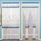 thumbnail image 3 of Cortinas de puerta bordadas con encaje de malla, sin perforaciones, de doble capa, transparentes, con borde ondulado, decorativas, de media cortina, 3 of 5