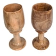 thumbnail image 5 of CollectiblesBuy Rustic Wooden Chalice Set of 2 Wood Goblet Kitchen Gift & Home Decor Handcrafted Wooden Goblet Drinking Wine Beer Ale Glass, 5 of 7