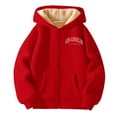 thumbnail image 4 of Glisme Girls Hooded Jacket With Zip Up Thermal Printed Playful Red Lightweight Outerwear Size 14-15 Years, 4 of 4