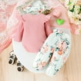 thumbnail image 4 of RMGVDSD Toddler Baby Girl Clothes Autumn Winter Long Sleeve Love Printed Romper Tops + Long Pants +Headband 3 Pcs Outfits Set Cute Baby Clothes 12-18 Months, 4 of 9