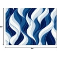 thumbnail image 2 of 5x8 Area Rugs Navy Blue Abstract Wavy Texture Rugs for Living Room, White and Blue Gradient Geometry Floor Rug Sturdy and Non-Shedding for Bedroom Hardwood Floors Teen Room, 2 of 8