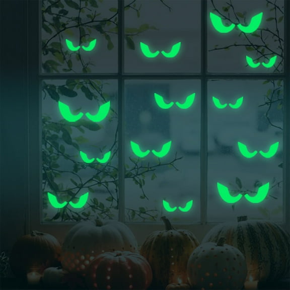 BOBOMOTI Halloween Window Clings, Halloween Luminous Window Stickers Wall Stickers for Halloween Party Decorations, Halloween Indoor Decor Clearance