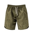 thumbnail image 4 of Favoffer Men's Five Quarter Shorts Solid Color Drawstring Elastic Waist Loose Casual Mid Thigh Short Pants Summer Daily Outdoor Workout Bottom, 4 of 8