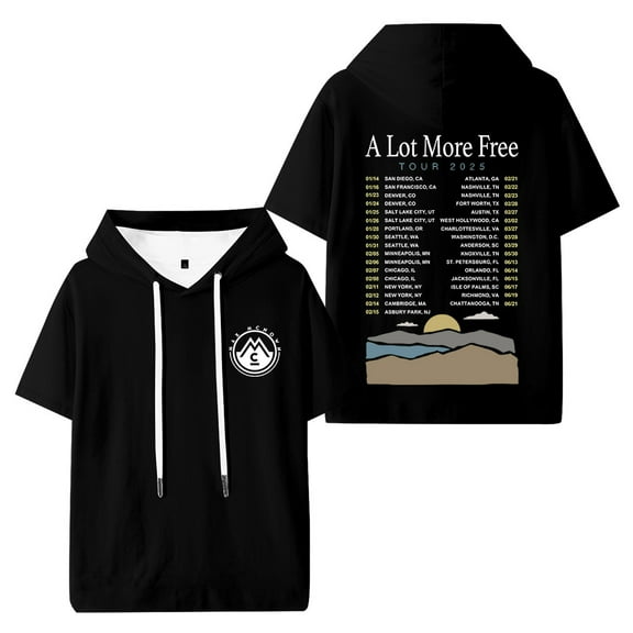 Max McNown 2025 US Tour Hooded Tshirt Casual Hoody Short Sleeve Hip Hop Pullover Tees