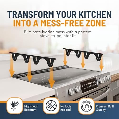 Stainless Steel Stove Gap Covers (2 Pack) Adjustable Length 13.8" to 27.5" Stove Gap Covers Stainless Steel, Steel Adjustable Stove Gap Covers, Counter, Oven & Stove Gap Filler