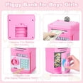 thumbnail image 4 of Banco electrónico Piggy Bank Refasy para niños con cajero automático, color rosa, 4 of 5