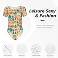 thumbnail image 4 of Naloa Small Animals with Knit Hat Pattern Bodysuits for Women, Women's Short-Sleeved Onesie, One-Piece for Parties, dates, clubs-XX-Large, 4 of 7