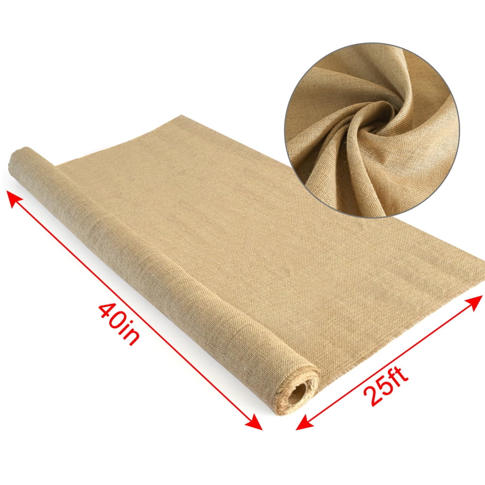 5.3FT x 30FT Heavy Duty Natural Burlap Weed Barrier & Seed Cover Fabric – Durable Jute for Raised Garden Beds & Tree Trunk Protection (Compostable)