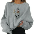 thumbnail image 2 of Sixuan Halloween Sweatshirt, Long Sleeve Shirts for Women Fall Fashion 2024 Hoodies, Women'S Pullovers Fun Graphic Print Round Neck Sweatshirt Tops, 2 of 6