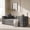 Gray, variant on Modular Sectional Sofa Couch with Two Storage Bag, Plush Corduroy Upholstered Couch, Modern Sleeper Couches for Living Room, No Assembly Required, Gray