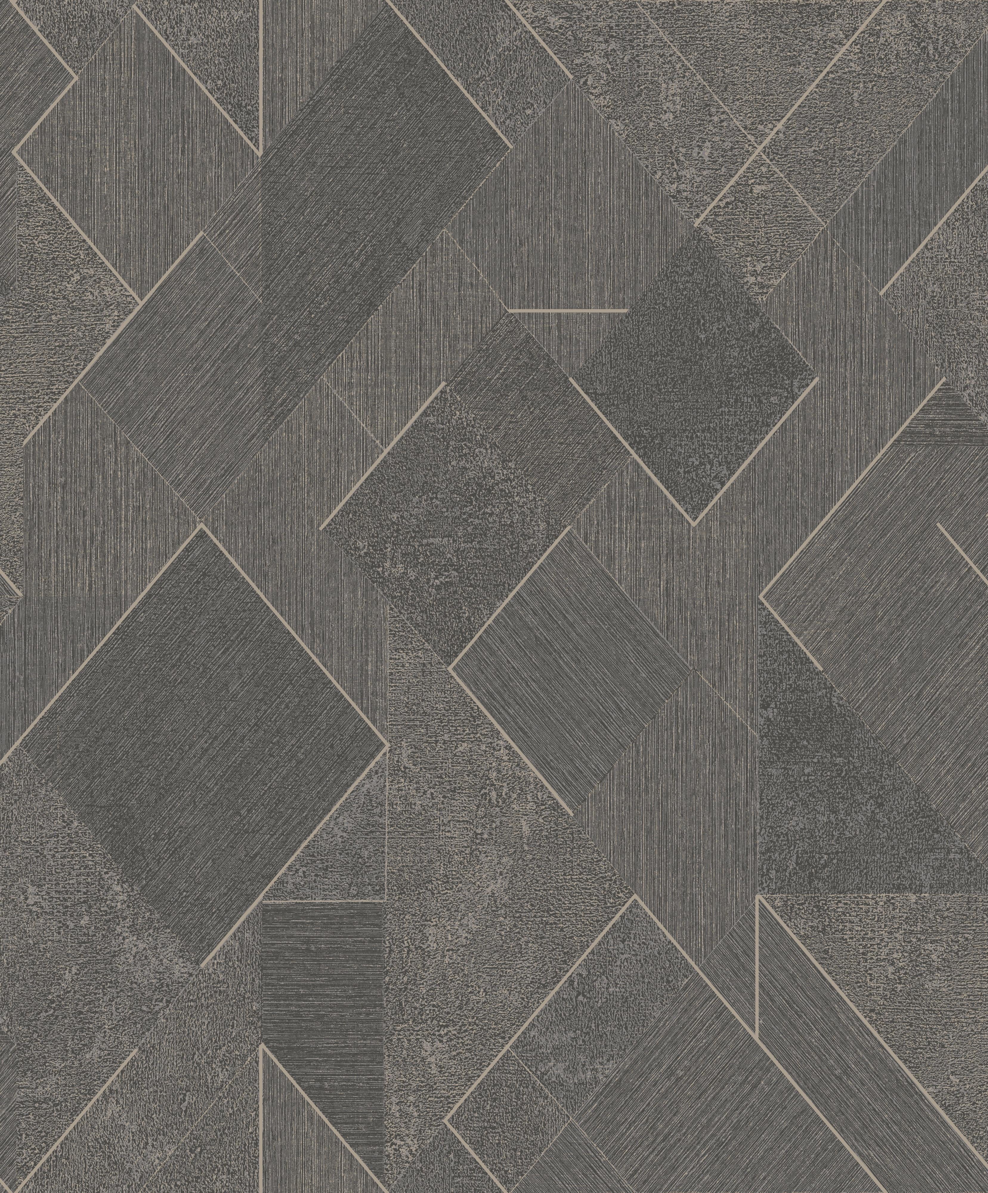 Black Textured Geometric Diamond Printed Non-Woven Non-Pasted Textured Wallpaper 57 Sq. Ft.
