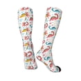 thumbnail image 5 of Lsque Dinosaur Printed Crew Socks Men's Women's LightWeight Thin Casual Calf Socks ,Knee High Socks,Cotton Socks, 5 of 9