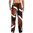 thumbnail image 3 of Daiia Brown Football On Black Men's Sleep Pant with Pockets and Drawstring,Pajama Pants-Medium, 3 of 9