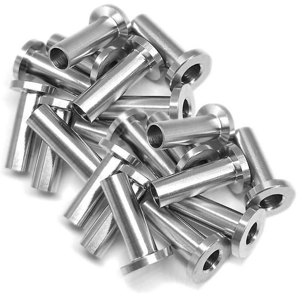 30 Pcs Stainless Steel Protective Sleeves For 1/8 Inch Cable Railing Wooden Posts, Diy Balustrade