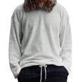 thumbnail image 2 of PNTUTB Long Sleeve for Men Waffle Pattern Casual Solid Color Round Neck Pullover T Shirt, 2 of 6
