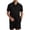 Black, variant on Mens Summer Outfits 2 Piece Beach Shirt Shorts Set Coconut Button Casual Vacation Summer Set White XL