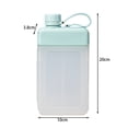 thumbnail image 2 of CSChome Bouilloire de Sport 450ml Bouteille de Sport Résistante à la Chaleur, Étanche, Anti-Chute, Transparente, Créative, Carrée, Plate, pour Sports Extérieurs, 2 of 7
