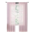 thumbnail image 3 of Cozeii 2 Panels Pink Sheer Curtains, Rod Pocket Voile Drapes, 19.7x79 Inch, Soft Touch, Light Filtering, for Living Room, Bedroom, Kitchen, Easy Install, Window Curtains, Home Decor, 3 of 4