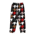 thumbnail image 5 of Sigee Houndstooth Green Red Print Women's Soft Pajama Pants - Breathable and Comfortable Lounge Sleep Bottoms with Elastic Waistband and Pockets-XX-Large, 5 of 9