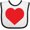 White and Black, variant on Inktastic Red Heart Boys or Girls Baby Bib