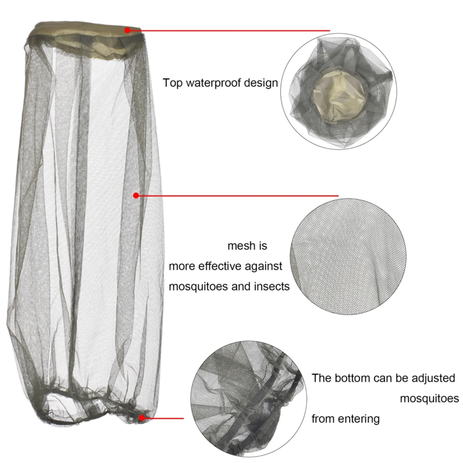 4 Pack Mosquito Netting for Outdoor Patio, Lightweight Outdoor Mosquito Screen Mesh DIY Size Adjustable for Patio Porch Garden Mosquito Head Net Mesh for Outdoors,Bug Net for Head Hiking Clearance
