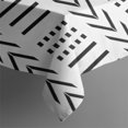 thumbnail image 6 of White Geometric Diamond Chevron Pattern Rectangle Tablecloth 60"x102",Waterproof Polyester Rectangle Table Cloth, Wipeable Spillproof Polyester Tablecloth for Dining, Camping, Indoor and Outdoor, 6 of 6