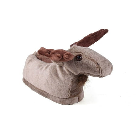 Happy Feet Mens and Womens Moose Animal Slippers