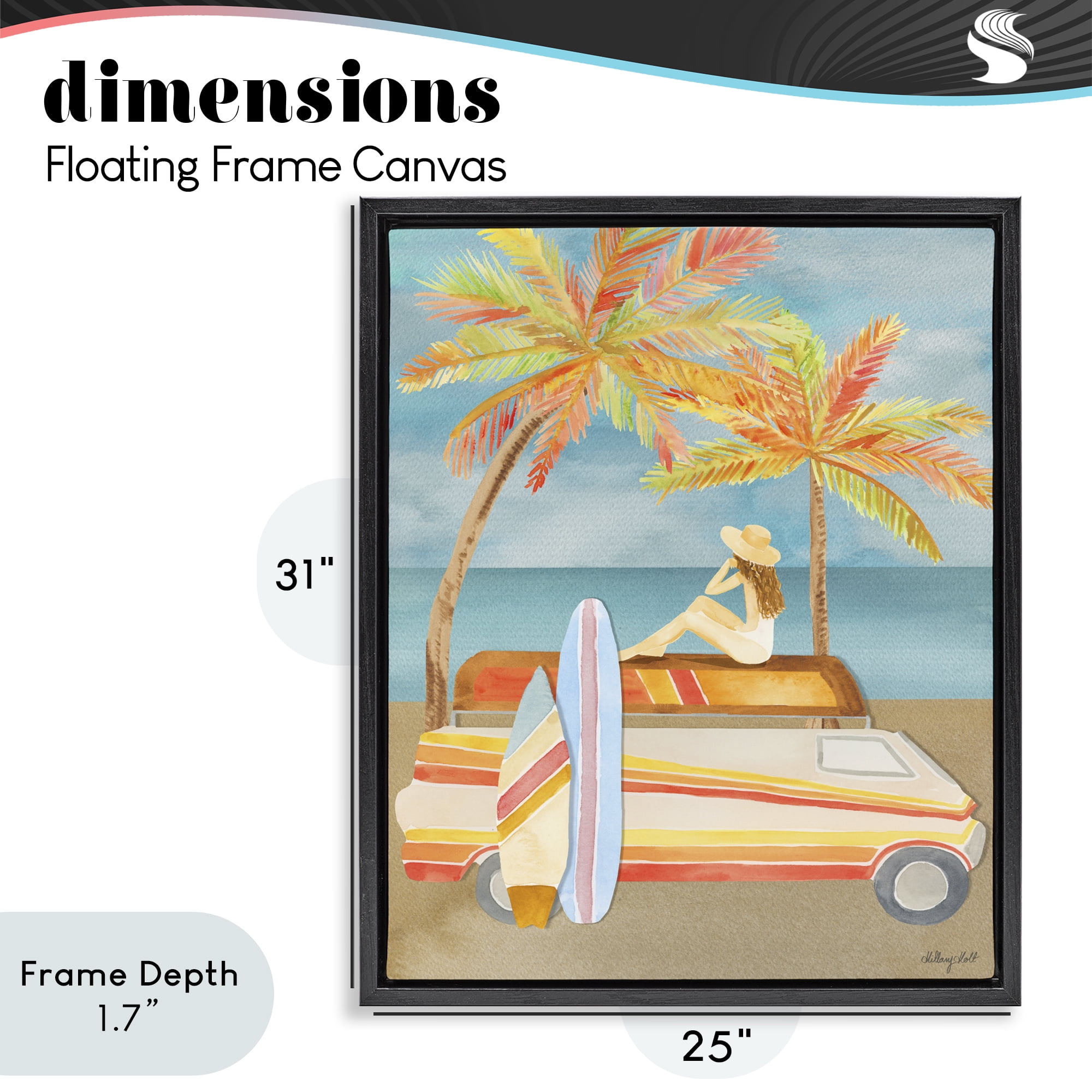 Stupell Industries California Road Trip Black Framed Floater Canvas Wall Art, design by Hillary Holt