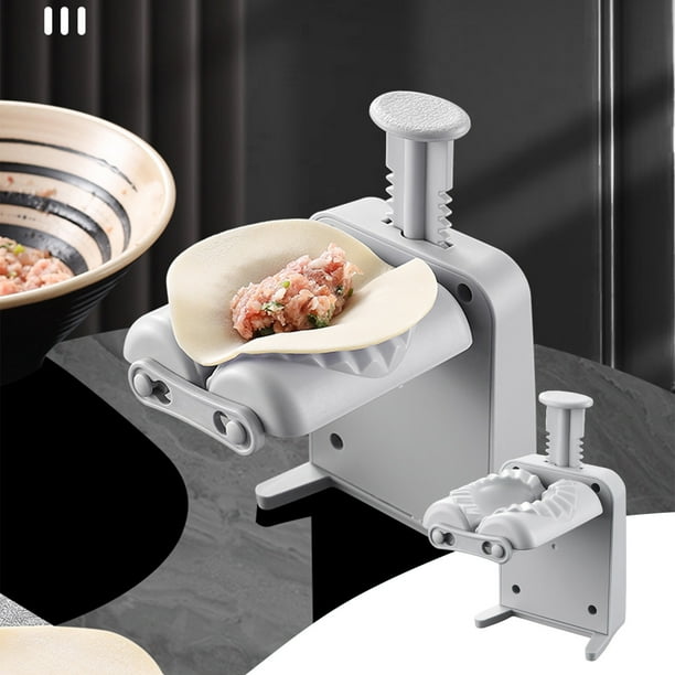 Prensa Manual para Hacer Dumplings | Molde y Cortador de Dumplings Portátil para Wontons y Raviolis | Aparato de Cocina de Plástico Gris para Dumplings Caseros Rápidos y Fáciles