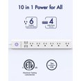thumbnail image 2 of Regleta protectora contra sobretensiones AUOPLUS: 6 salidas de CA con 4 puertos USB, 2 of 5