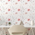 thumbnail image 2 of Ambesonne Space Peel & Stick Wallpaper for Home, Butterfly Flower Triangle Art, 13"x72", Dark Salmon and White, 2 of 5