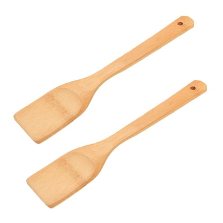 

2pcs Long Handle Non-stick Wooden Spatula Small Wood Turner Cooking Shovel Kitchen Utensils(30*6cm)