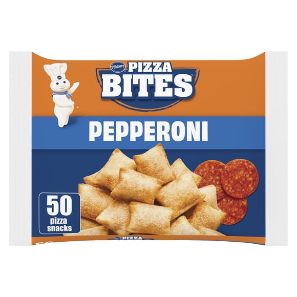 Pillsbury Pizza Bites, Saveur Pepperoni 50ct, Contient : Blé, Lait, Soya, Moutarde 693.000g