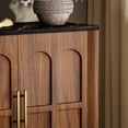 thumbnail image 4 of 66.5" Sideboard Buffet Cabinet with Storage, Modern Credenza with Arched Doors, Wood Accent Cabinet for Living Room, Entryway, Dining Room Storage, 4 of 10