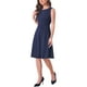 thumbnail image 4 of Vestido sin mangas de corte ajustado para mujer INSPIRE CHIC, con cuello barco, casual, para oficina, talla XS, azul oscuro, 4 of 5