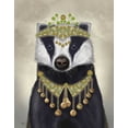 thumbnail image 2 of Fab Funky 26x32 Gold Ornate Wood Framed with Double Matting Museum Art Print Titled - Badger with Tiara, Portrait, 2 of 4