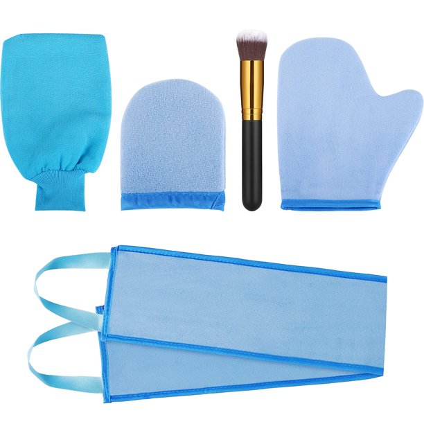 Kit aplicador de guantes autobronceadores Boao, 5 piezas con brocha
