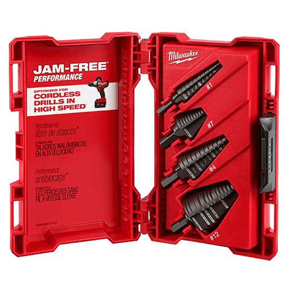 Milwaukee 48-89-9223 - 4-Piece Black Oxide Step Drill Bit Set