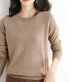 thumbnail image 5 of AJHSAKLt Pullover Sweaters for Women Light Long Sleeve Crew Neck Lightweight Soft Knitted Blouse Lightweight Sweaters for Women Khaki, 5 of 6